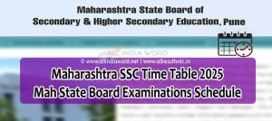 SSC Time Table 2025 Maharashtra Board Download PDF